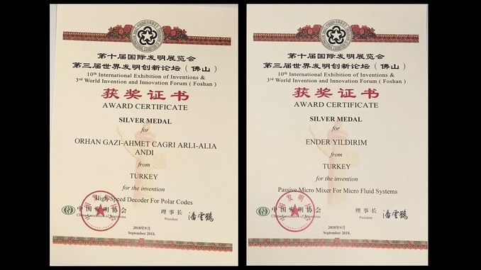 Çankaya Üniversitesi’nin İki Patenti Çin Buluş Fuarında Gümüş Madalya Kazanmıştır!