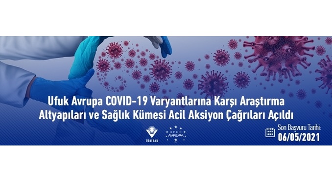 Ufuk Avrupa COVID-19 Varyantlarına Karşı Araştırma Altyapıları ve Sağlık Kümesi Acil Aksiyon Çağrıları! Çağrı Kapanış: 6 Mayıs 2021